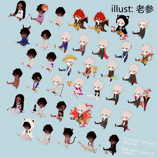 原创FGO印度兄弟迦尔纳阿周那贴纸手账FATE周边