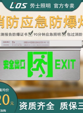 敏华劳士智能集控不锈钢防爆标志DC36V疏散出口逃生灯A型编码IP67