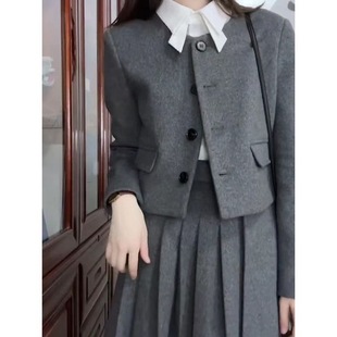 桔梗温柔风外套裙子衬衫 法式 三件套 感小洋装 秋冬小香风套装