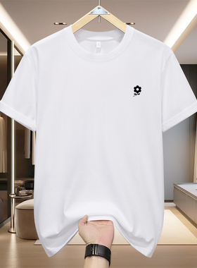 夏季新款男士短袖美式重磅宽松纯棉T恤ins潮圆领260g情侣纯色半袖