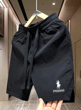 保家夏季新款男生速干短裤刺绣美式中裤情侣沙滩裤休闲男士五分裤