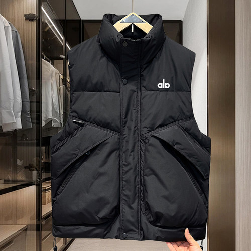 冬季新款男士羽绒马甲立领加厚ins情侣工装马夹休闲保暖坎肩外套