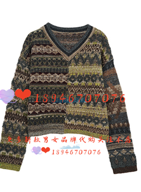 速发~达衣岩2025冬国内代购DAYW018415针织衫干草中紫色小花之二