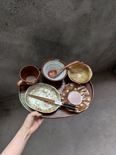 LLHOME  氛围感波点 一人食餐具碗盘碟早餐餐具学生餐具可爱波点