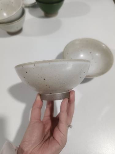 景德镇粗陶复古高足米饭碗粥碗汤碗罗汉碗民宿餐厅高温釉下彩家用
