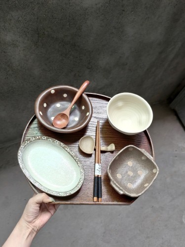 LLHOME  藏了个小蘑菇 一人食餐具碗盘早餐餐具民宿餐具礼物碗盘