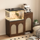 实木客厅鱼缸底柜支架落地式 收纳展示柜家用扫地机储物柜餐边柜