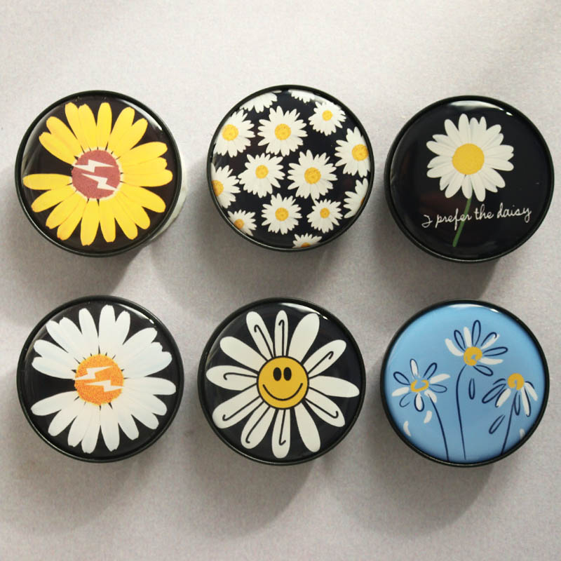 小雏菊手机气囊支架伸缩折叠ins壳扣环圆背后指环壳气垫花朵超薄