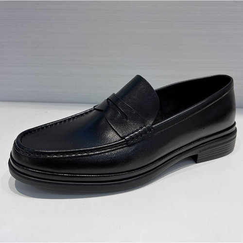 沙驰真皮一脚蹬轻质底休闲皮鞋