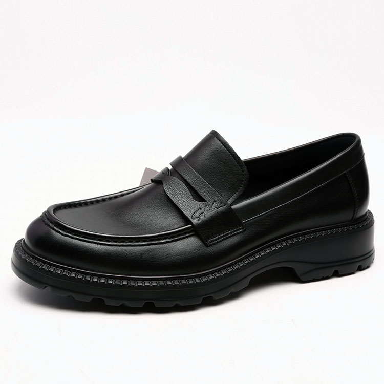 沙驰男鞋轻质厚底进口休闲皮鞋