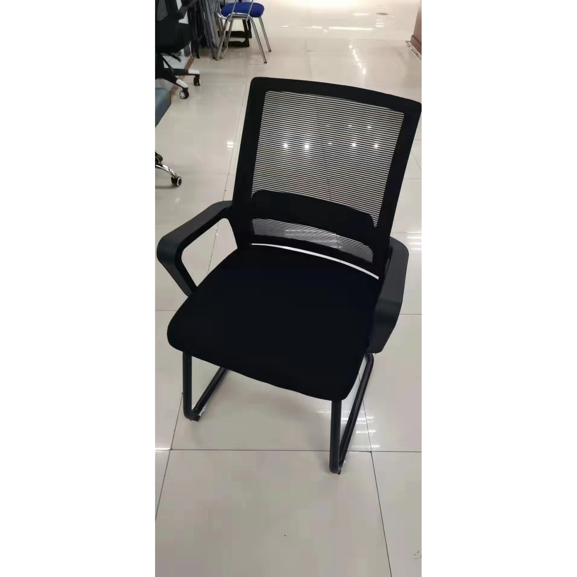 暖办 弓形椅 黑色网布椅子透气办公椅职员椅接待椅会议椅椅子黑色,商业/办公家具,办公电脑椅/职员椅,淘宝优惠券,粉丝福利购,淘宝优惠卷