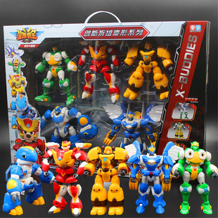 正版星原小宝玩具变形机器人6.5寸狮子大萌牛超鹰波开心蛙海蓝龟