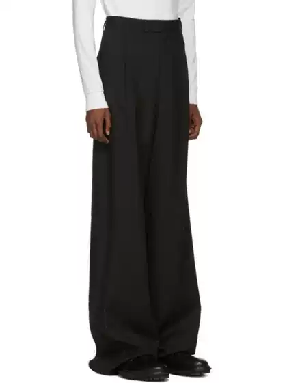 European and American Tall Men's Extra-Long High-Waisted Wide-Leg Floor-Length Trousers, Unisex Drapey Floor-Length Dress Pants, Casual Vibe Style
