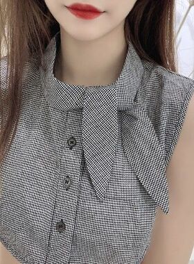 韩版立领假领子女百搭格