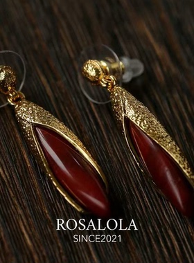 ROSALOLA 烈焰花苞·法式浪漫复古水滴耳环·LOLA系列 062602