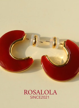 ROSALOLA 新月灵韵·法式浪漫复古半月耳环·LOLA系列 011003