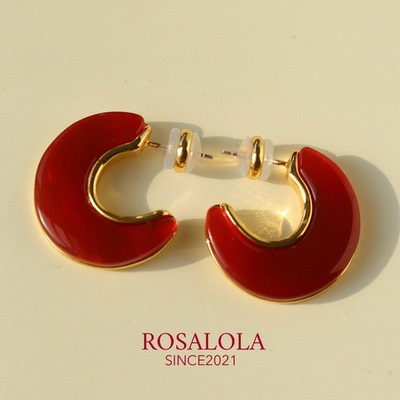 ROSALOLA 新月灵韵·法式浪漫复古半月耳环·LOLA系列 011003