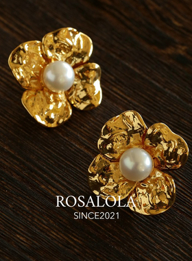 ROSALOLA 低语·复古鎏金工艺耳钉·LOLA系列 122227