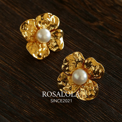 ROSALOLA 低语·复古鎏金工艺耳钉·LOLA系列 122227
