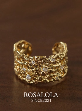 ROSALOLA 鎏金蕾丝·法式复古老钱风蕾丝戒指·LOLA 系列 042101