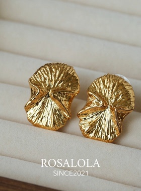 ROSALOLA 金荷漪·法式浪漫复古鎏金耳环·LOLA系列 051803