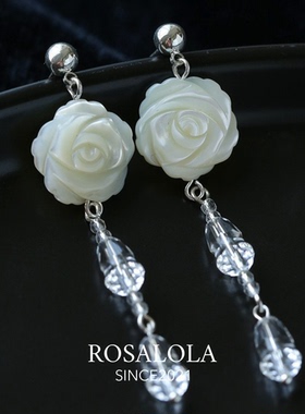 ROSALOLA 月光玫瑰·法式浪漫复古玫瑰花朵耳环·LOLA系列 062302