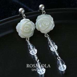 ROSALOLA 月光玫瑰·法式浪漫复古玫瑰花朵耳环·LOLA系列 062302