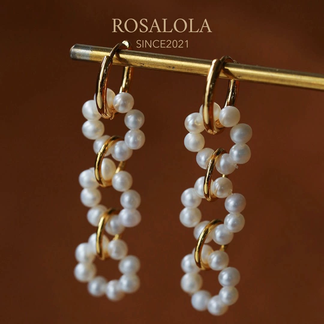 ROSALOLA 珍珠链环·法式浪漫复古珍珠耳环LOLA系列102801