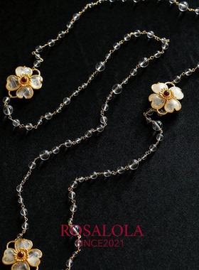 ROSALOLA 月光之花·法式复古老钱风花朵项链·LOLA系列 041901