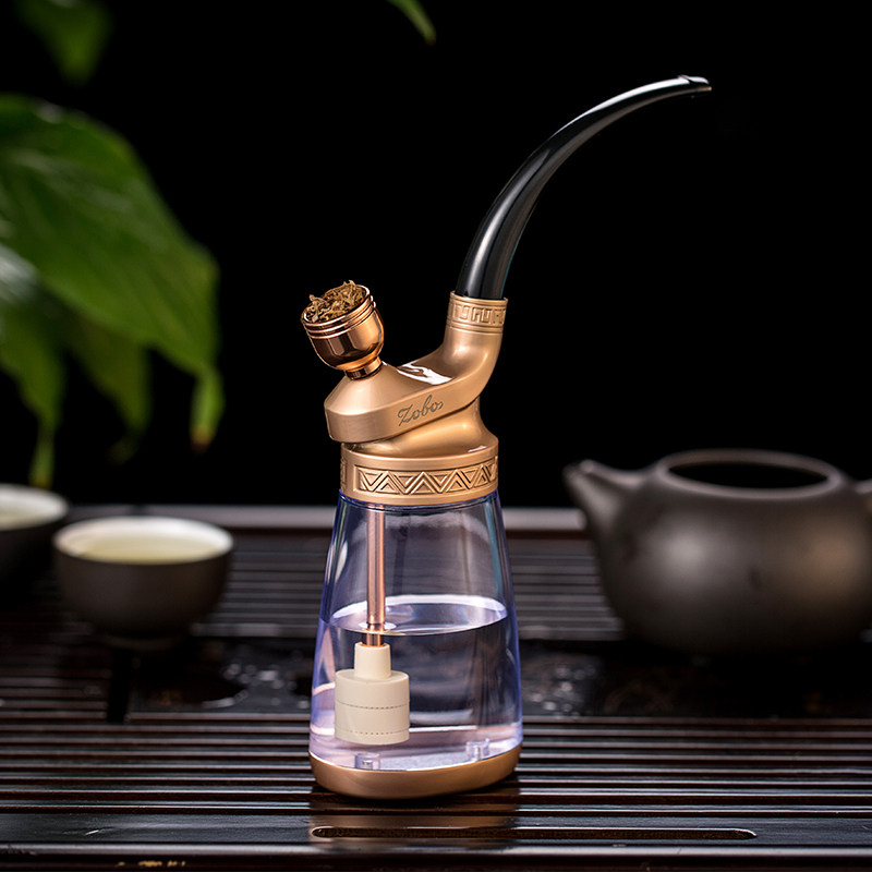 ZOBO正牌水烟壶全套玻璃水烟斗纯铜老式水烟丝壶壶烟锅水烟袋配件