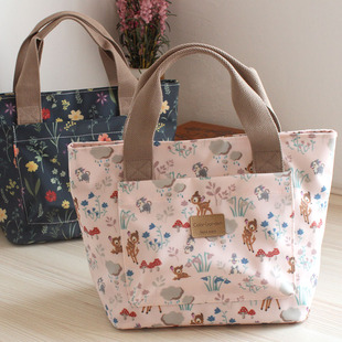 优质防水牛津布可爱卡通图案手提饭盒包大容量妈咪包出游小拎包