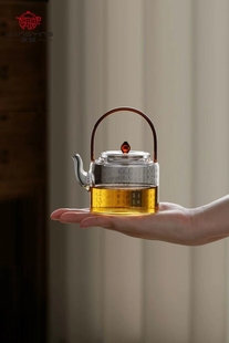 耐热玻璃经文茶壶蒸气煮双用提梁壶心经单壶泡茶家用高档茶具