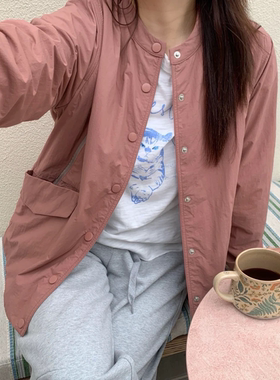 户外运动休闲薄款2025春夏高级粉夹克外套女 W6857