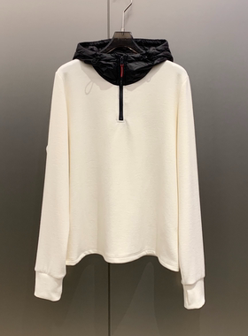 简约高级感拼接半拉链天丝羊毛德绒保暖长袖连帽卫衣女A8109