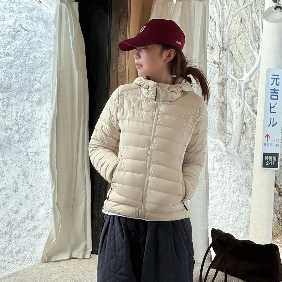 【小雨姐在这里】长白山95白鹅绒收纳袋轻盈连帽羽绒服女 Y2401