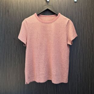 夏季汉麻棉日系慵懒休闲汉麻细条纹短袖T恤女T9197
