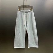 K5310 女 小雨姐在这里 显高显腿细休闲抽绳松紧腰直筒长裤