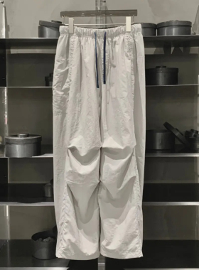 夏季薄款宽松舒适显瘦显腿长皱褶直筒休闲工装裤女长裤 K5250