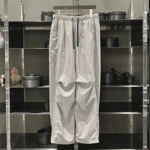 夏季薄款宽松舒适显瘦显腿长皱褶直筒休闲工装裤女长裤 K5250