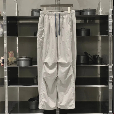 夏季薄款宽松舒适显瘦显腿长皱褶直筒休闲工装裤女长裤 K5250