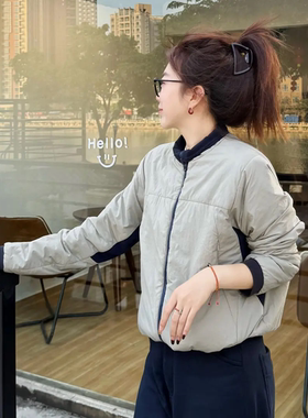 【小雨姐在这里】春秋户外运动休闲双面穿拼色棉服外套女 WT5798