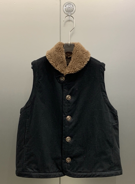 百搭休闲外穿毛领羊羔毛纽扣秋冬厚款背心马甲女 M2103