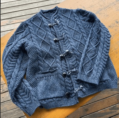 毛织休闲花纹针织衫开衫外套女 B0241