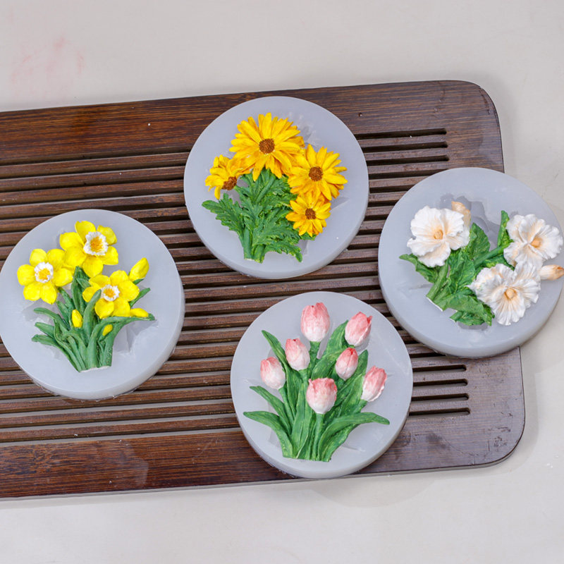 立体郁金香花束翻糖硅胶模