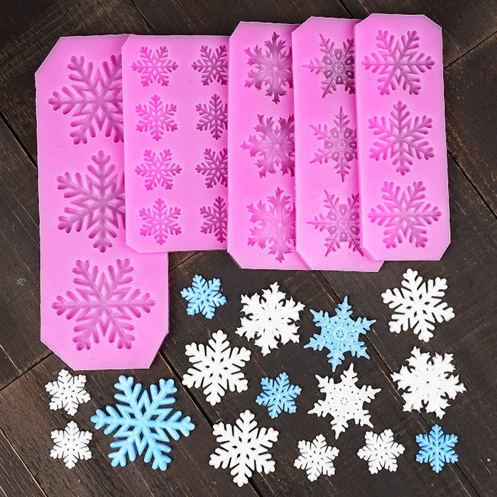 圣诞节多款雪花翻糖模具