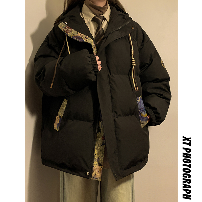 羽绒棉服女大码宽松加厚棉衣外套