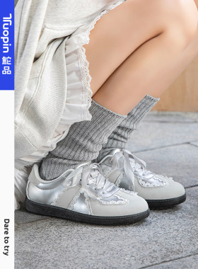 鮀品德训鞋女2025夏软底小白板鞋