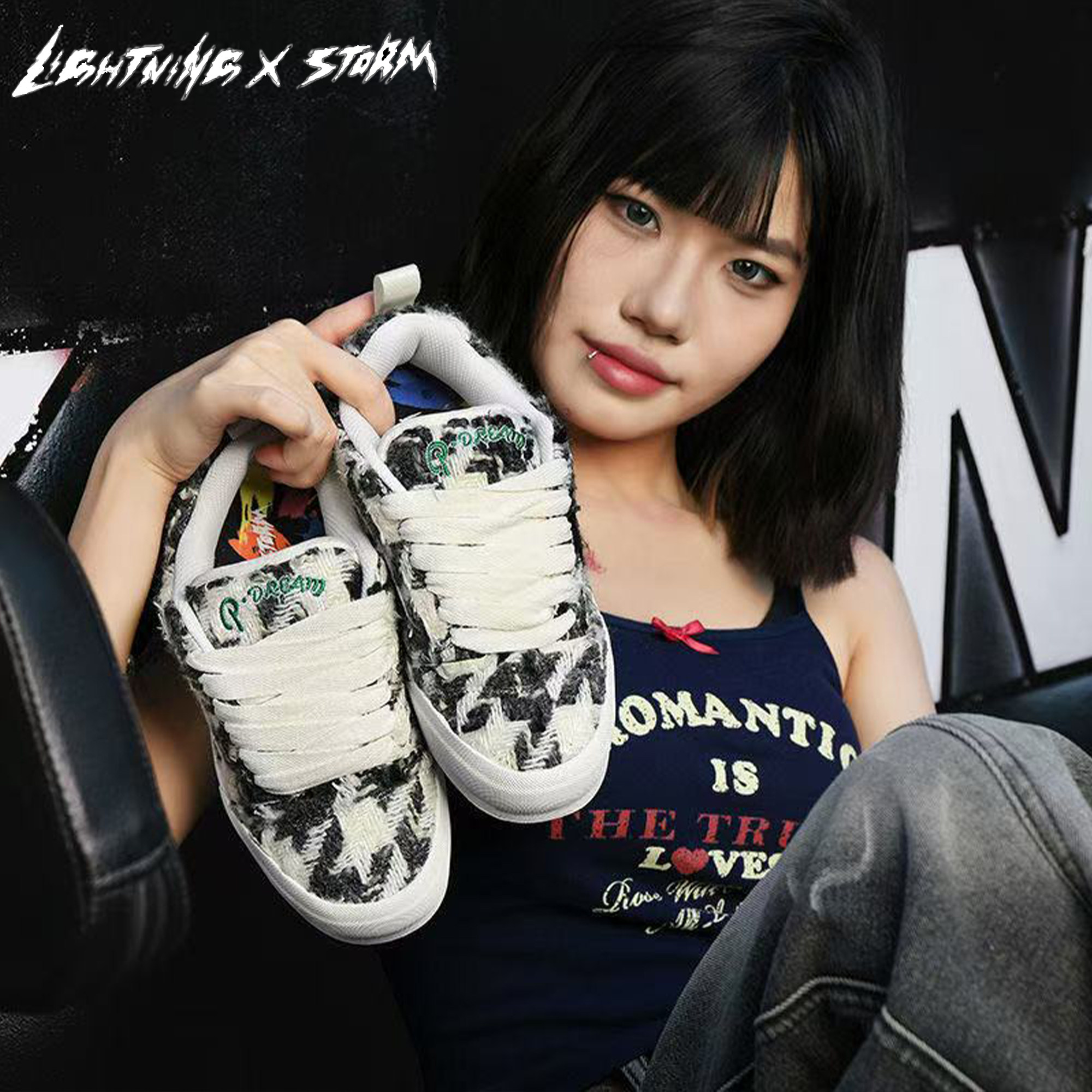 LightningXstorm毕加索画作联名闪电风暴小香风情侣板鞋男女鞋子,流行男鞋,休闲板鞋,淘宝优惠券,粉丝福利购,淘宝优惠卷