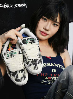 LightningXstorm毕加索画作联名闪电风暴小香风情侣板鞋男女鞋子