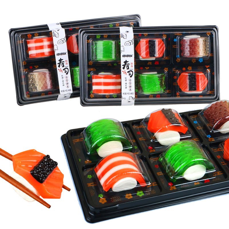 嘟嘟蚁寿司软糖日式刺身造型棉花糖网红高颜值礼盒装生日礼物糖果